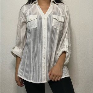 🌱 Eden & Olivia | Shear White Button Up Top